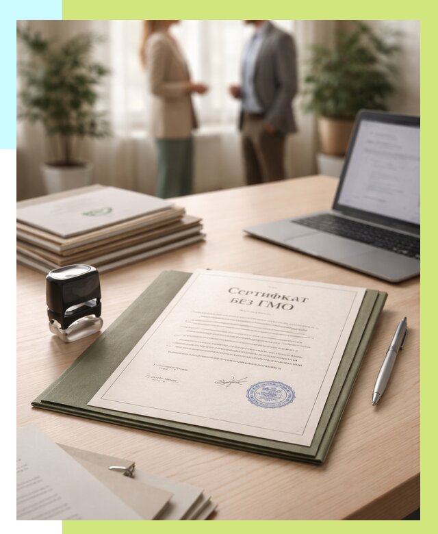 Сертификат без ГМО в Горячем Ключе от 7750 р. оформить срочно Алешин-Грч